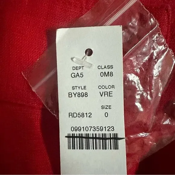 J. Crew Button Up Mini Skirt in Linen Vintage Red Size 0 BY898 New - Picture 6 of 6